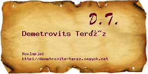 Demetrovits Teréz névjegykártya
