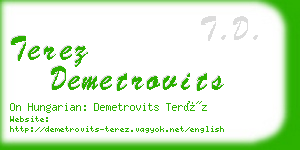 terez demetrovits business card